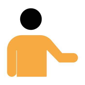 persona estrella de guía icono ilustración, usuario Guia o apoyo símbolo en plano diseño vector