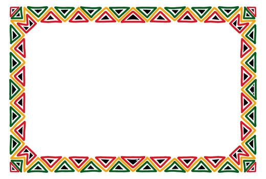Creative frame for Juneteenth celebration, featuring bold and vibrant abstract shapes forming a modern border with text area in the center. vector