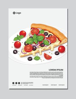 pizza background design template vector