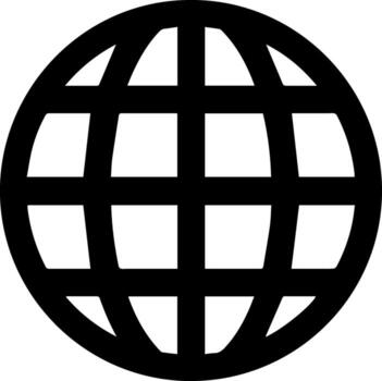 Simple flat globe icon. Symbolizing Internet vector