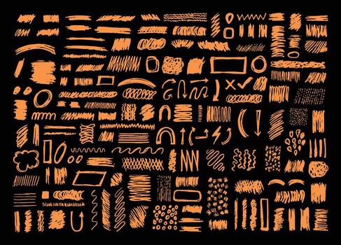 sucio lápiz Escribiendo textura, resumen garabatos y marcador bosquejo colección para decoración vector