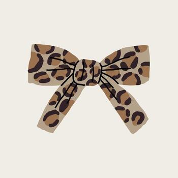 Bow Leopard Pattern Print Isolated Graphic vector