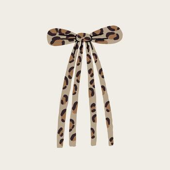 Bow Leopard Knot Pattern Print Graphic vector