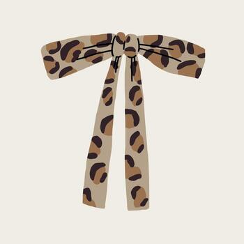 Bow Leopard Pattern Graphic vector