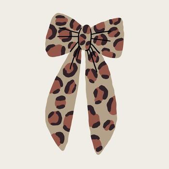 Bow Leopard Pattern Print vector