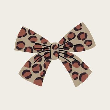 Bow Leopard Pattern Print Graphic vector