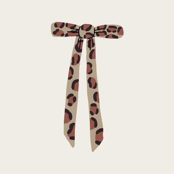 Bow Leopard Pattern Print Graphic Art vector