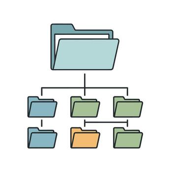 File Directory Structure Diagram Icon vector