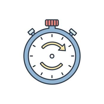 Reset Stopwatch and Repeat Timer Icon vector