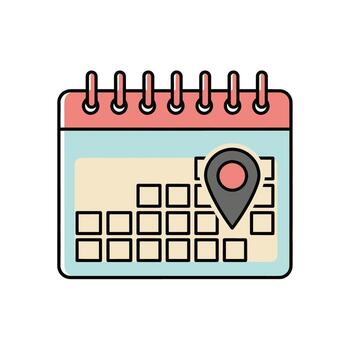 Event Date and Location Pin Calendar Icon vector