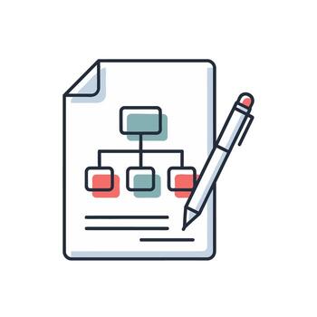 Project Planning Flowchart Document Icon vector