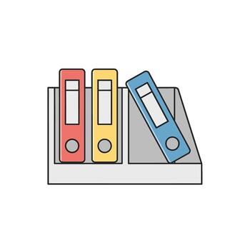 Office File Binders in Organizer Line Icon vector