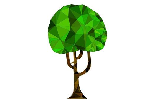 Geometric Tree in Low Poly Style vector