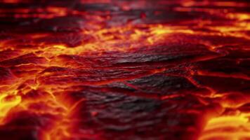 dinamico fuso lava fluente intenso ardente incandescenza, crepe, e pulsante calore video