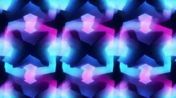 dynamisk abstrakt neon geometrisk former kalejdoskop mönster slinga. vibrerande pulserande ljus bakgrund. video