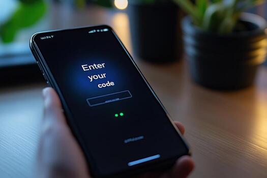 Enter your code on your phone photo