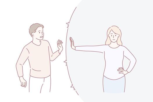 Defending personal boundaries and freedom concept vector