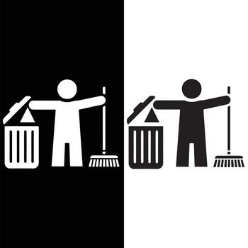 Environmental Cleanup Action Icons in Two Color Styles vector