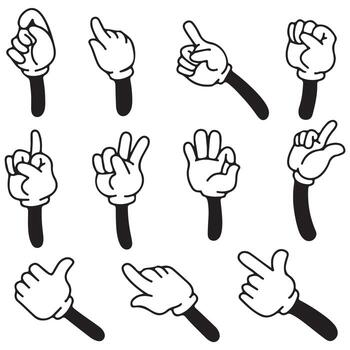 Diverse Hand Gestures Representing Sign Language Symbols vector