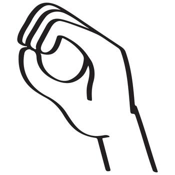 Illustration of a Hand Making a Symbolic Gesture Representing Communication in International Sign Language vector