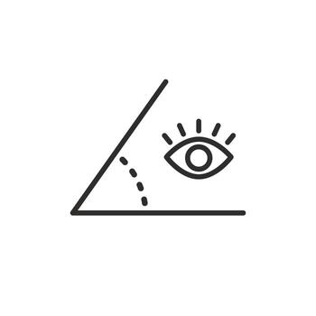 viewing angle icon, field of view, vision eye, thin line symbol editable stroke illustration vector