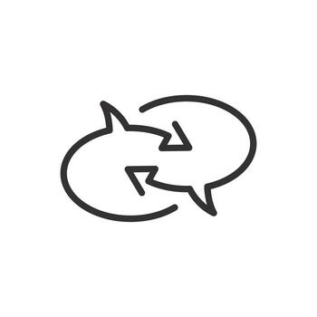 translate icon, learning chat, interpreter dialog, thin line symbol editable stroke illustration vector