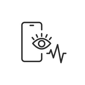 screen refresh rate icon, frequency phone display, thin line symbol editable stroke illustration vector