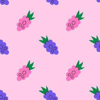 Raspberry and Blackberry Seamless Pattern vector