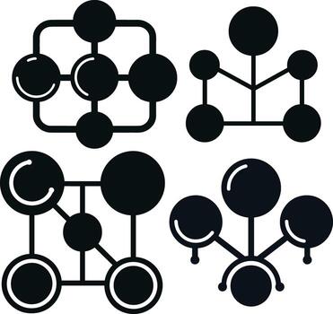 Connected Circular Nodes Silhouette vector