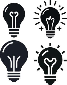 Lightbulb Icon Symbolizing Idea Silhouette vector