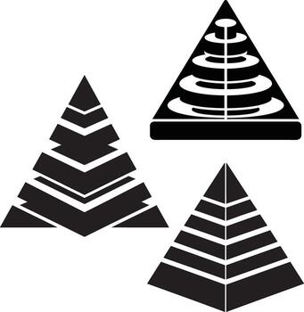 Layer Pyramid Chart Silhouette vector