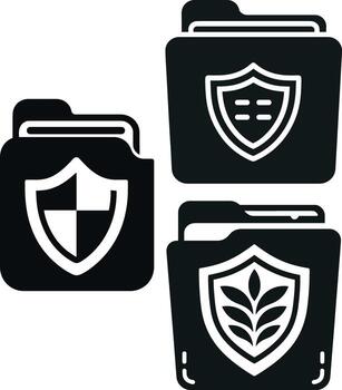 silueta de documento archivo con proteger vector