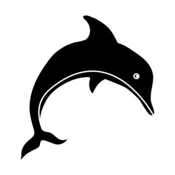 Dolphin web icon. Outline dolphin icon for web design isolated on white background vector