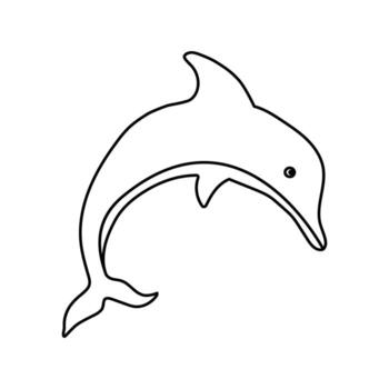 Dolphin icon. Outline dolphin icon for web design isolated on white background vector
