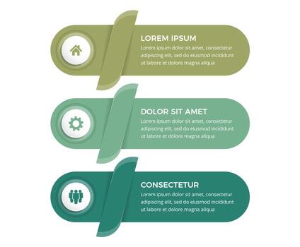 Business infographic design template with three vertical options or steps with icons and place for text vector