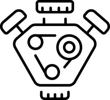 A line style icon depicting engine block vector
