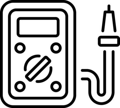 An outline style icon showing multimeter tool vector