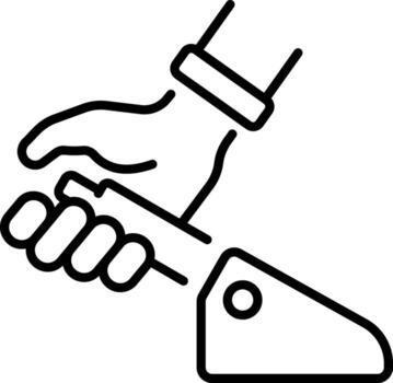 A linear style icon representing handbrake lever vector