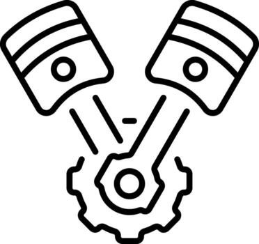 An outline style icon showing piston vector