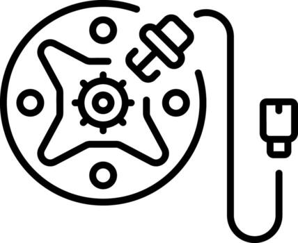 A line style icon showing abs sensor vector