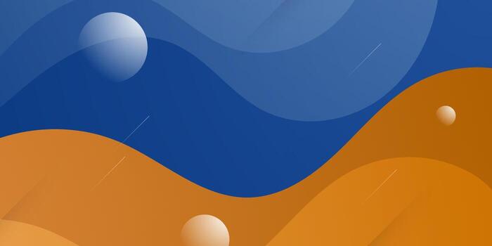 Abstract blue background with orange wave fluid pattern element design. Trendy concept halftone banner background. vector