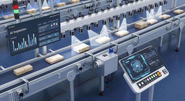 Advanced AI Technology In Automated Production Line photo