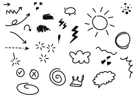 A set of doodles on a white background vector