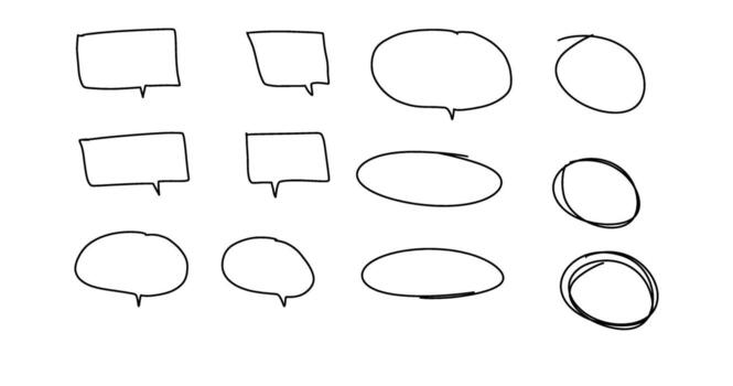 A set of speech bubbles with different shapes vector