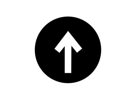 Simple black circle with white arrow pointing upwards vector