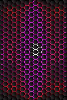 Digital Honeycomb Structure with Neon Glow vector
