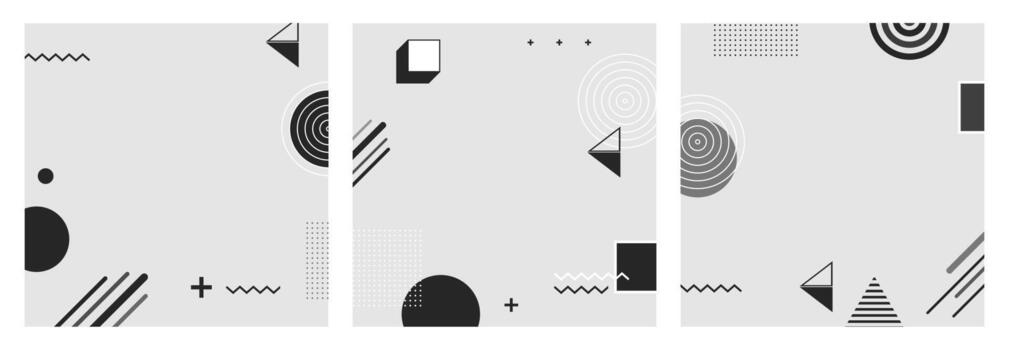 Brutalist abstract geometric shapes background design. vector