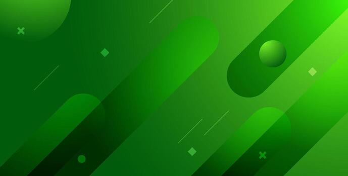Abstract green shapes and lines background vector