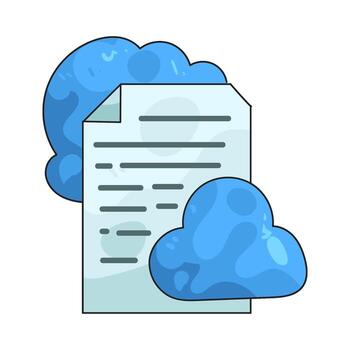 nube con documento vector