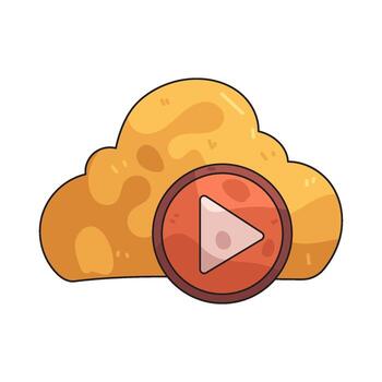 botón de reproducción en la nube vector